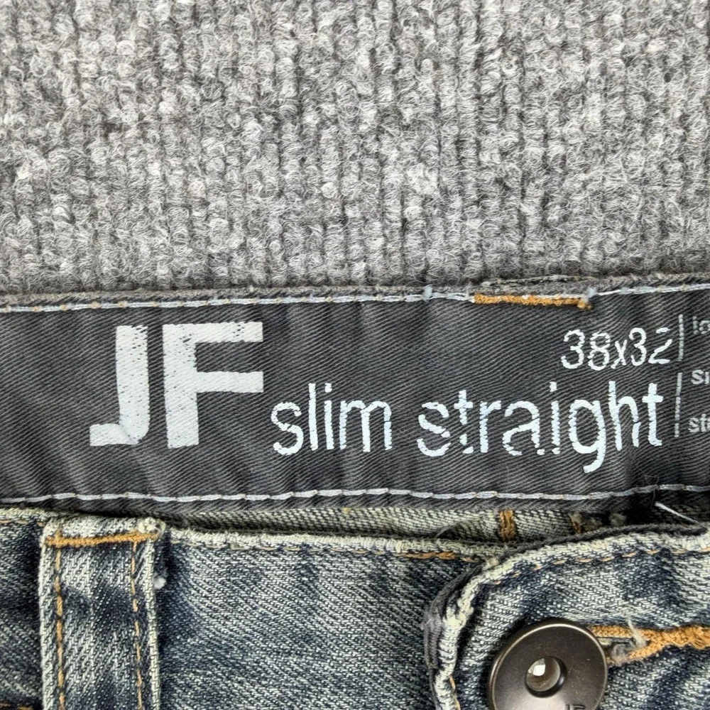 J Ferrar Jeans Mens 38x30 Blue Slim Straight Leg Modern Fit Medium Wash Denim